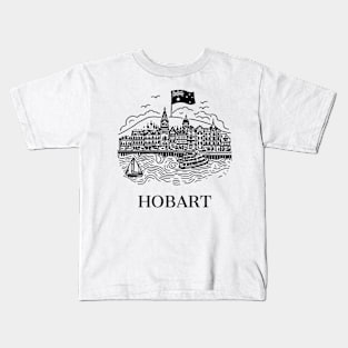 hobart line art illustration Kids T-Shirt